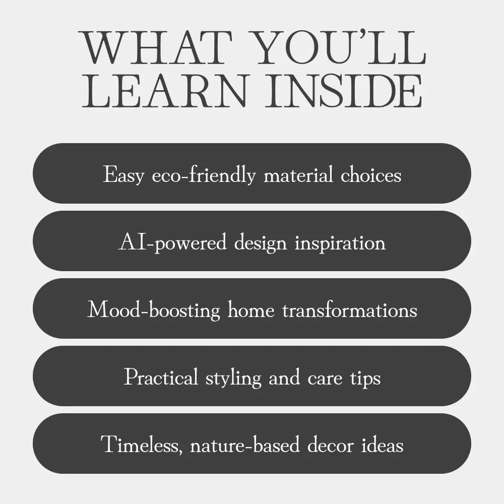 Transform Your Home with Natural Materials | Interior Design Guide for Eco-Friendly Homes | Digital Download – Tips for Decorating with Natural Materials