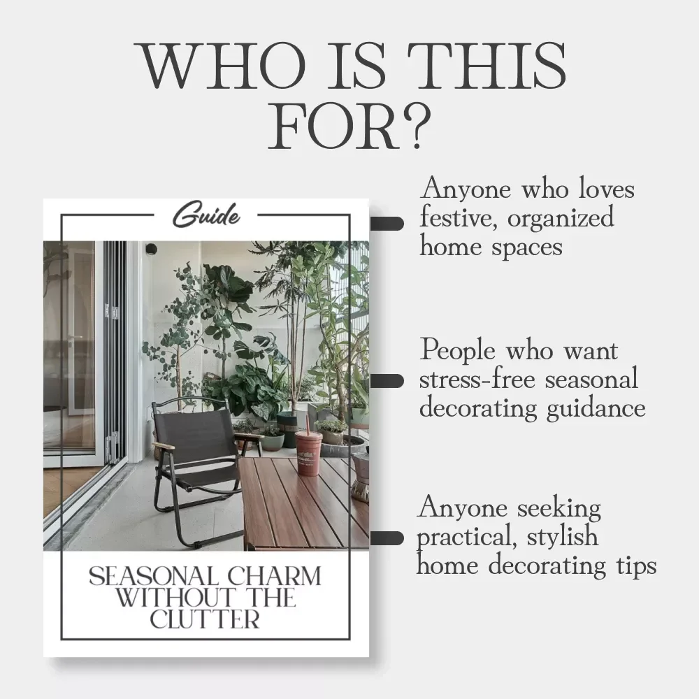 Seasonal Charm Without the Clutter: Digital Guide for Minimalist Home Decorating, Smart Seasonal Decor, DIY Touches & Stress-Free Holiday Planning eBook