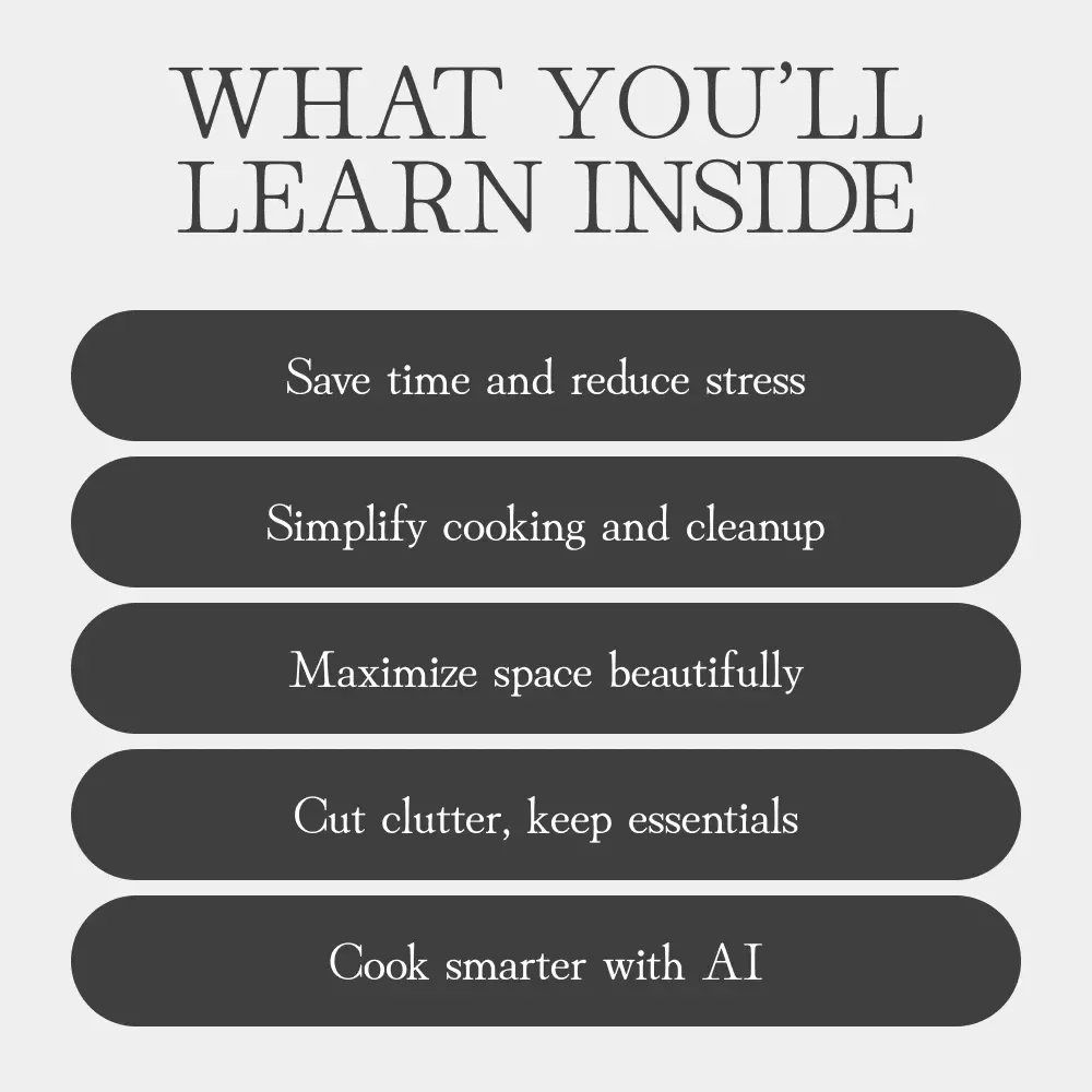 The Smart Minimalist Kitchen: Streamlined, Stylish, and Functional | Modern eBook Guide for How to Plan a Minimal Yet Functional Kitchen, Declutter & Design a Calm Cooking Space