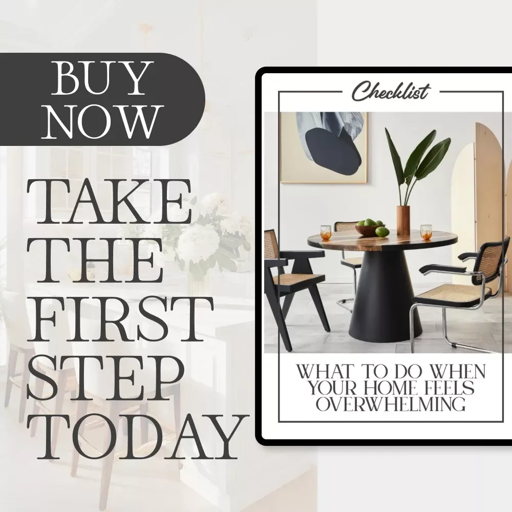 What to Do When Your Home Feels Overwhelming | Printable Home Organization Guide | Decluttering eBook | Digital Download Checklist for Calm & Control