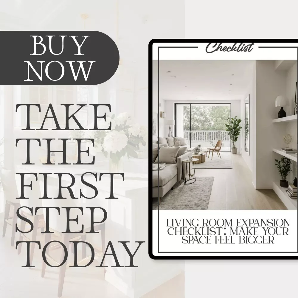 Living Room Expansion Checklist: Make Your Space Feel Bigger | Home Design Printable Guide | How to Make Your Living Room Feel Bigger Digital Download