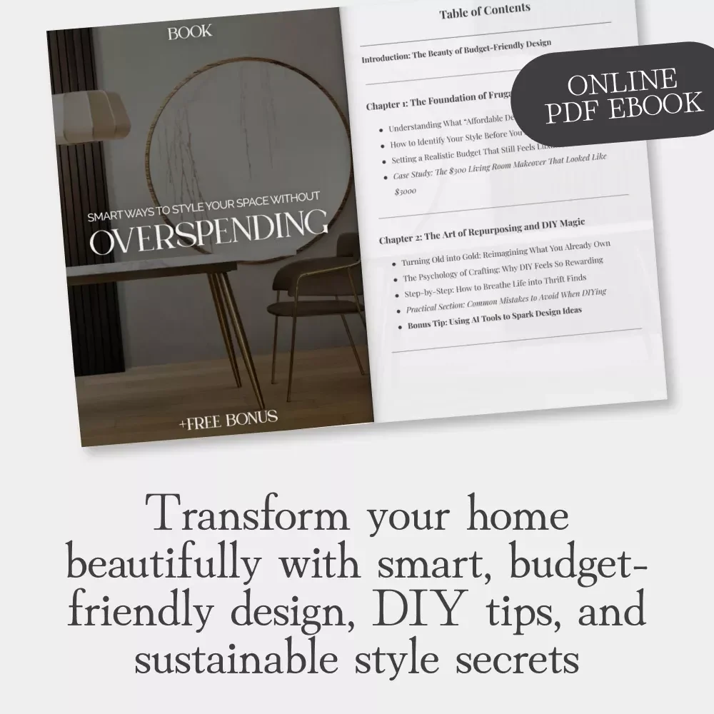 Smart Ways to Style Your Space Without Overspending | Budget Home Decor Guide | Affordable Interior Design eBook | DIY & Thrift Decorating Ideas for Stylish Homes