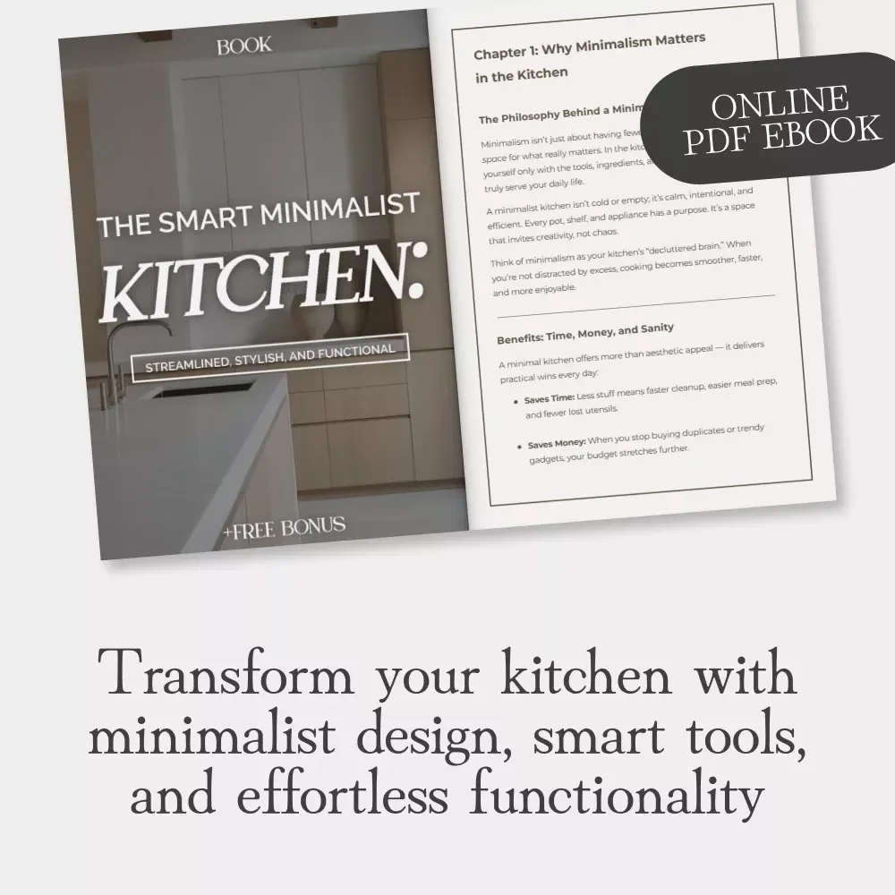 The Smart Minimalist Kitchen: Streamlined, Stylish, and Functional | Modern eBook Guide for How to Plan a Minimal Yet Functional Kitchen, Declutter & Design a Calm Cooking Space