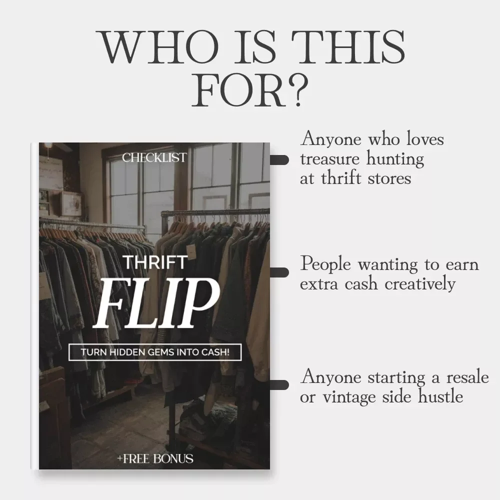 Thrift Flip Checklist: Turn Hidden Gems Into Cash! | Printable Guide for Resellers & Thrift Lovers | tips for flipping thrift finds | Digital Download