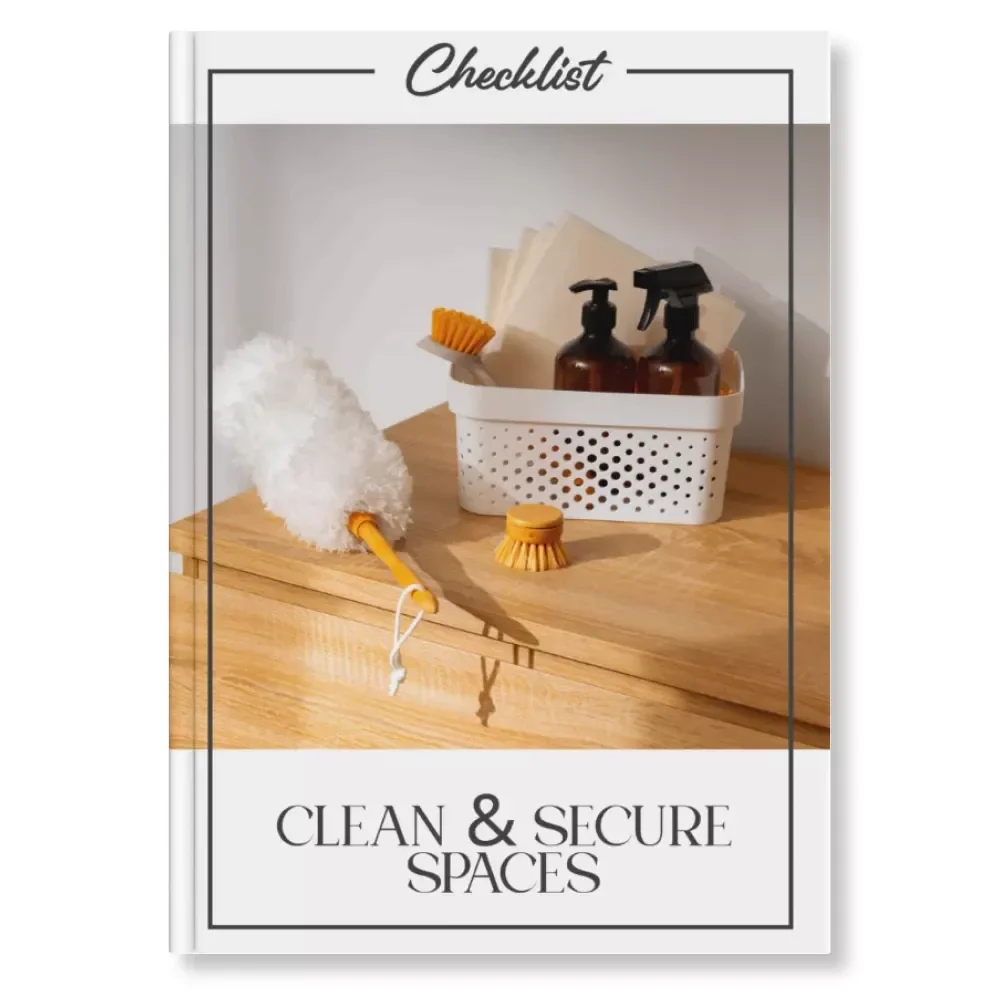 Clean & Secure Spaces | Printable Home Safety Checklist for Organizing Cleaning Products | Digital Download Guide on the Best Way to Store Cleaning Products Safely