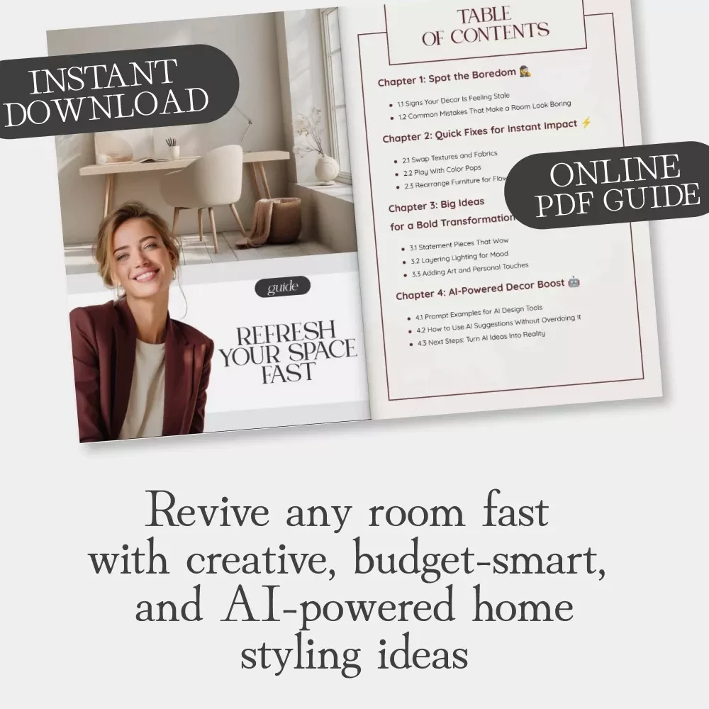 Refresh Your Space Fast | Home Decor Guide for Instant Makeovers | Digital Download for What to Do When Your Decor Feels Boring