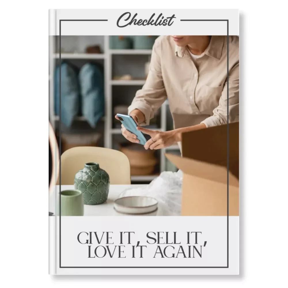 Give It, Sell It, Love It Again | Printable Decluttering Checklist | How to Donate or Sell Unwanted Items | Digital Download Organization Guide