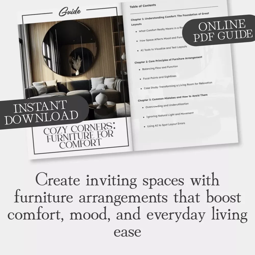 Cozy Corners: Furniture for Comfort | Digital Guide to the Best Way to Arrange Furniture for Comfort, Create Relaxing Spaces & Use AI Design Tools for Home Layouts