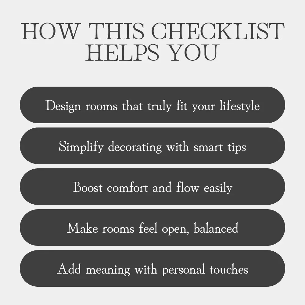 Balanced Beauty at Home | Printable Home Styling Checklist | Digital Download for How to Combine Decor and Function | Modern Interior Design Guide for Practical Elegance