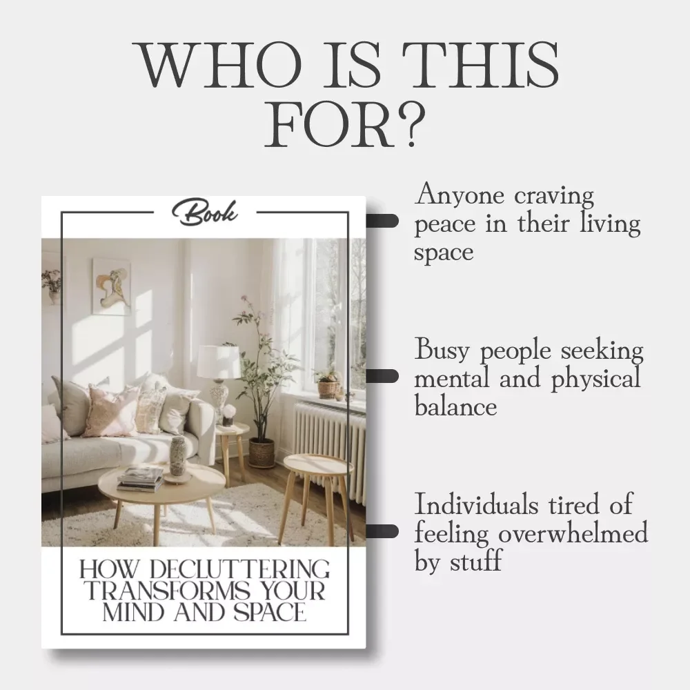 How Decluttering Transforms Your Mind and Space | Digital eBook for Calm Living | Why Decluttering Helps You Feel Calm | Home Organization & Mindset Reset Guide