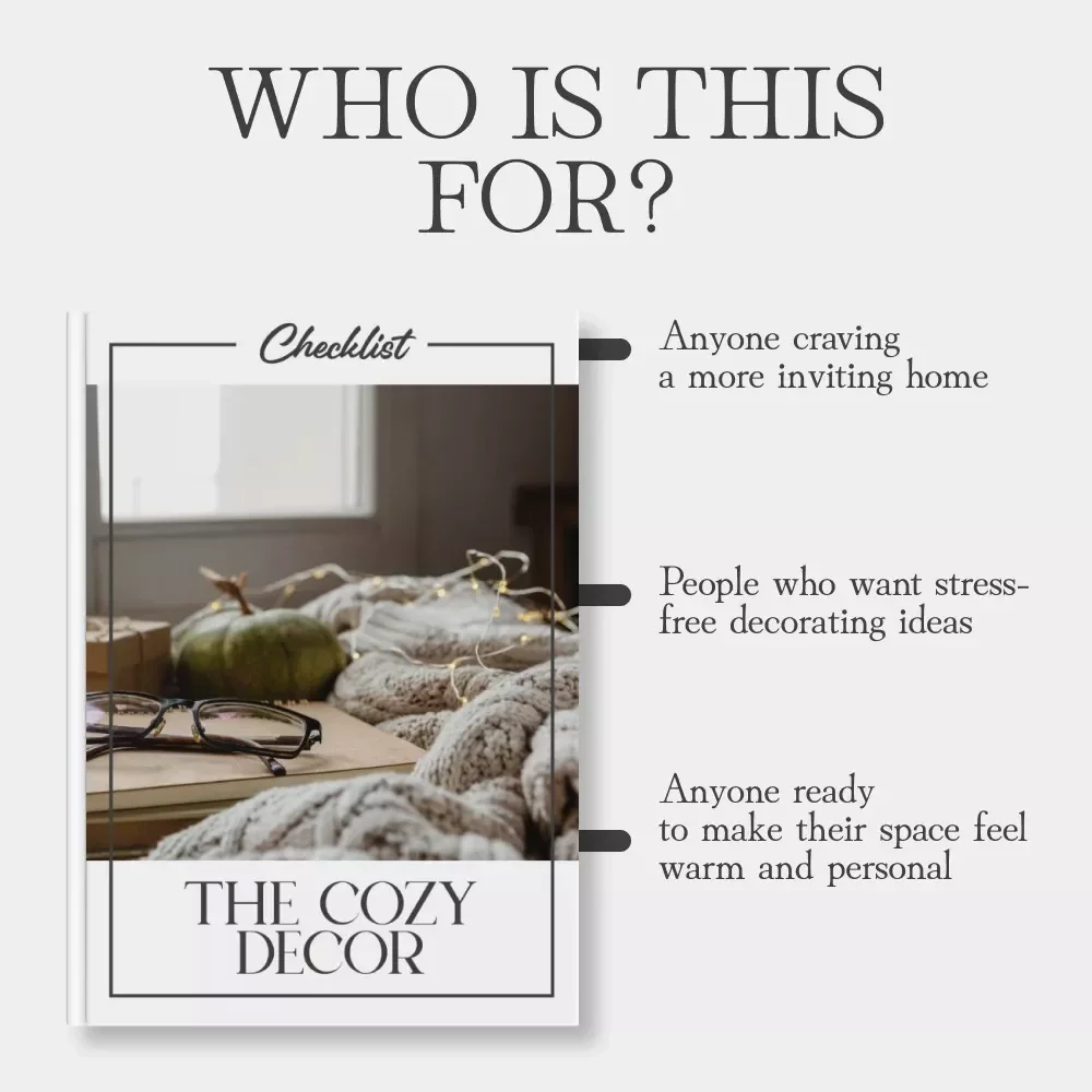 The Cozy Decor Checklist | Digital Home Styling Guide for Warm & Inviting Spaces | Printable tips for cozy decor ideas, hygge-inspired interiors & comfort living