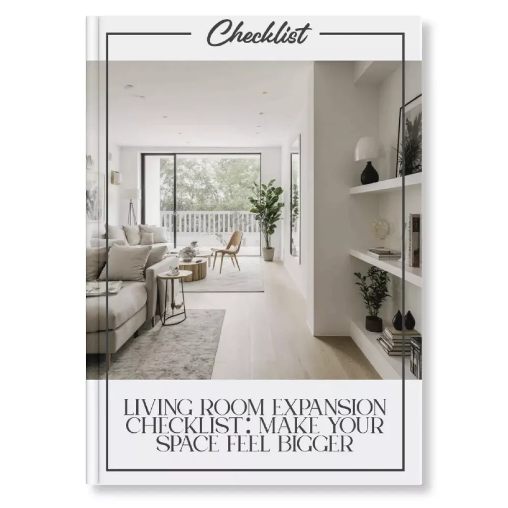 Living Room Expansion Checklist: Make Your Space Feel Bigger | Home Design Printable Guide | How to Make Your Living Room Feel Bigger Digital Download