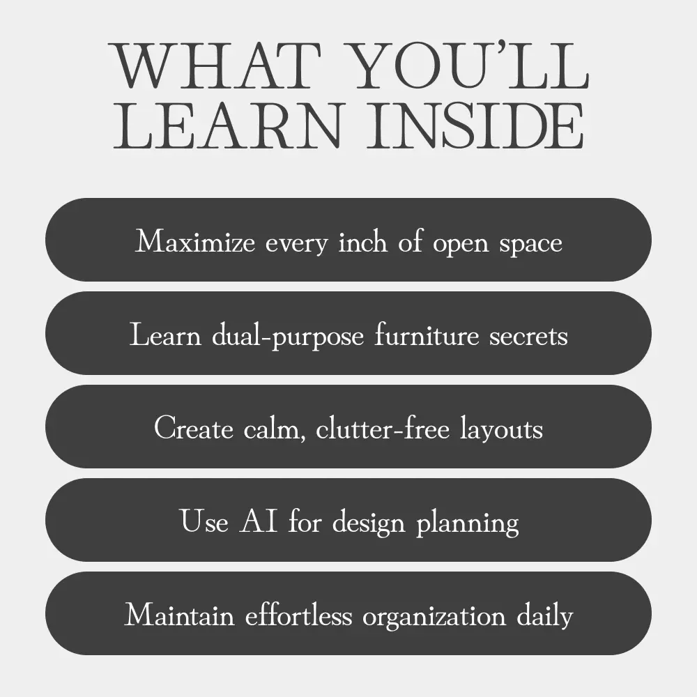 Smart Storage Made Simple for Open Living | Guide for Stylish Organization | Tips for Storage in Open Spaces | Digital Download eBook