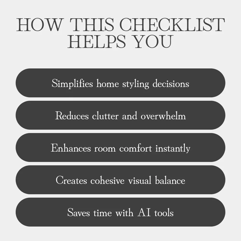 Throw Pillow Balance | Printable Home Décor Checklist | What to Do When You Have Too Many Throw Pillows | Declutter, Style & Simplify Your Living Space
