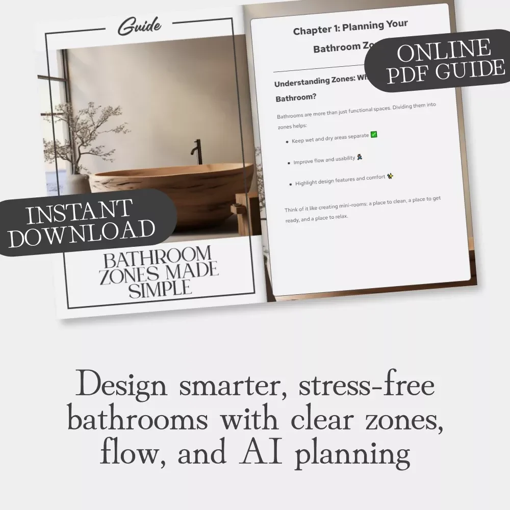 Bathroom Zones Made Simple | How to Create Bathroom Zones Guide for Functional & Stylish Spaces | Digital Download Home Design eBook