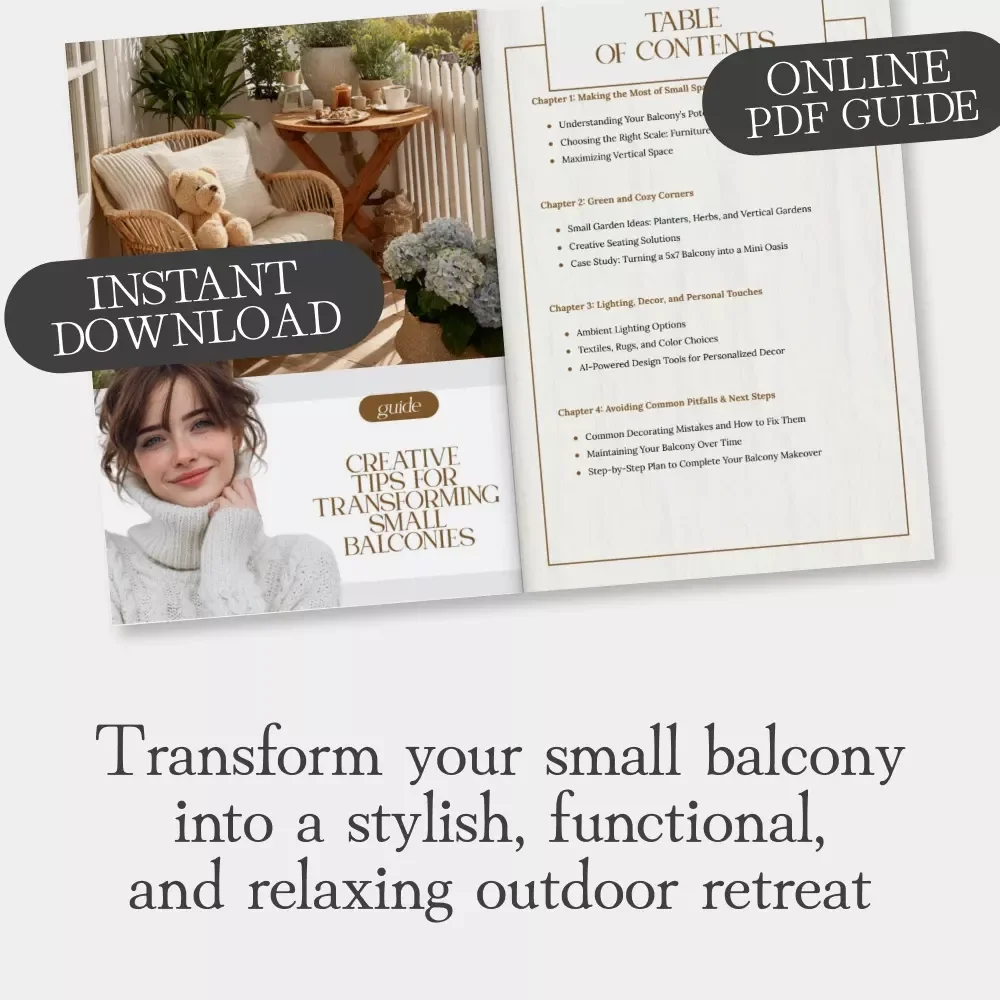 Creative Tips for Transforming Small Balconies | Modern Balcony Decor Guide | Home Styling eBook with Expert Tips for Decorating Small Balconies, Cozy Urban Spaces & Green Corners