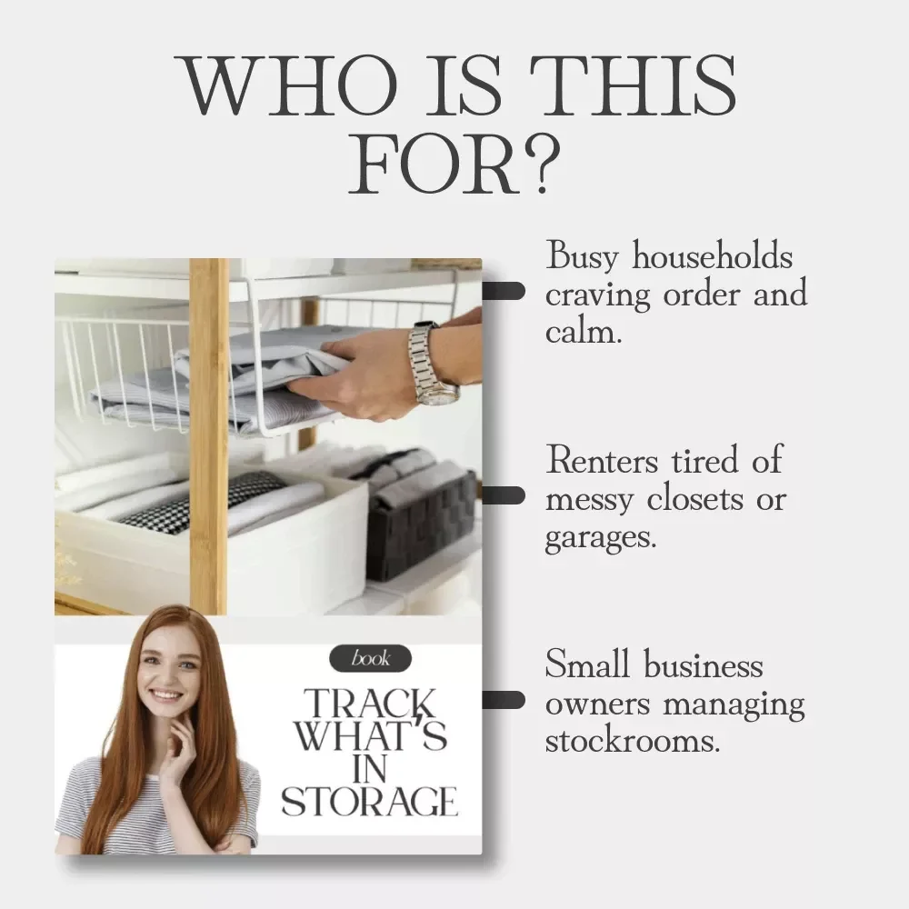 Track What’s in Storage | How to Track What’s in Storage eBook | Digital Guide for Organizing and Managing Stored Items at Home or Work