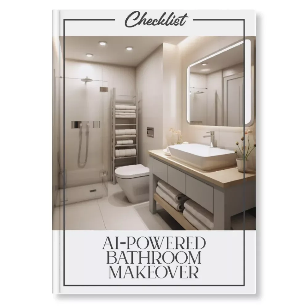 AI-Powered Bathroom Makeover Checklist | Digital Download for Home Decor Lovers | Step-by-Step Guide on How to Use AI for Bathroom Design Ideas | Modern Interior Inspiration Printable