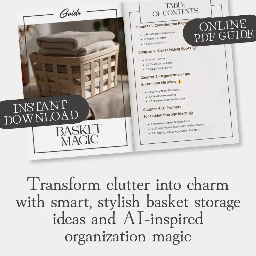Basket Magic | Ultimate Guide on How to Use Baskets for Hidden Storage | Home Organization & Stylish Decluttering eBook