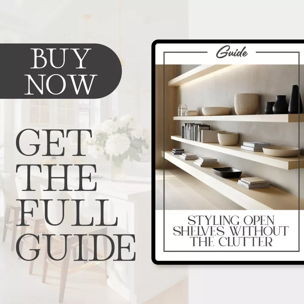 Styling Open Shelves Without the Clutter | Modern Home Styling Guide for Minimalist Decor Lovers | Digital Download eBook on How to Style Open Shelves Without Clutter