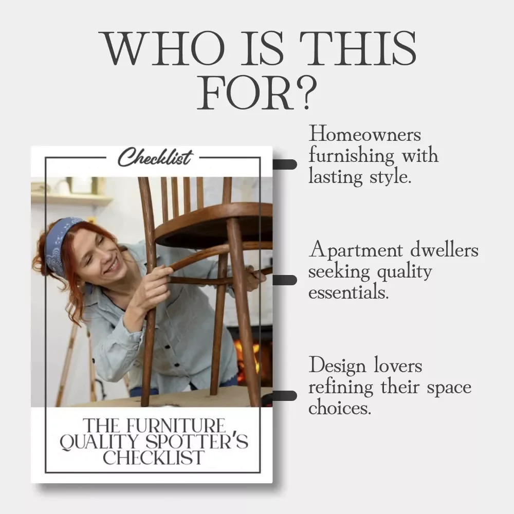 The Furniture Quality Spotter’s Checklist | How to Check Furniture Quality | Printable Home Décor Guide for Smart Shoppers, Interior Designers & Furniture Buyers