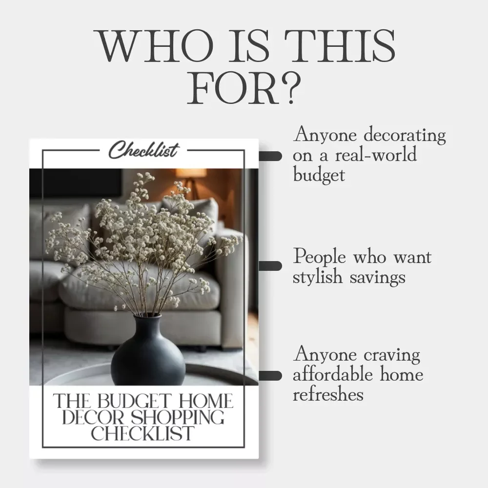 The Budget Home Decor Shopping Checklist | Printable Home Decor Guide | Digital Download | How to Shop Home Decor on Budget