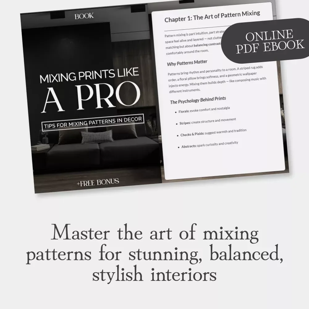 Mixing Prints Like a Pro | Home Decor eBook | Interior Design Guide with Expert Tips for Mixing Patterns in Decor | Learn How to Layer Prints with Confidence
