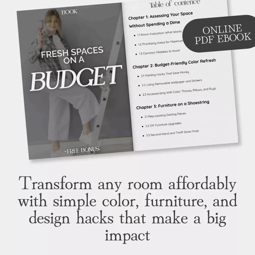 Fresh Spaces on a Budget | eBook for How to Refresh Rooms on a Budget | DIY Home Decor, Budget-Friendly Room Makeover Guide, Digital Download