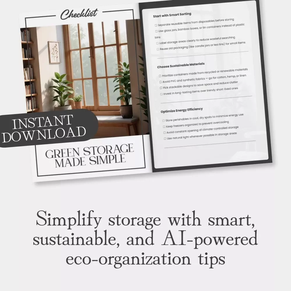 Green Storage Made Simple | Eco-Friendly Storage Checklist | Sustainable Home Organization Guide | Digital Download for Conscious Living | Tips for Eco Friendly Storage