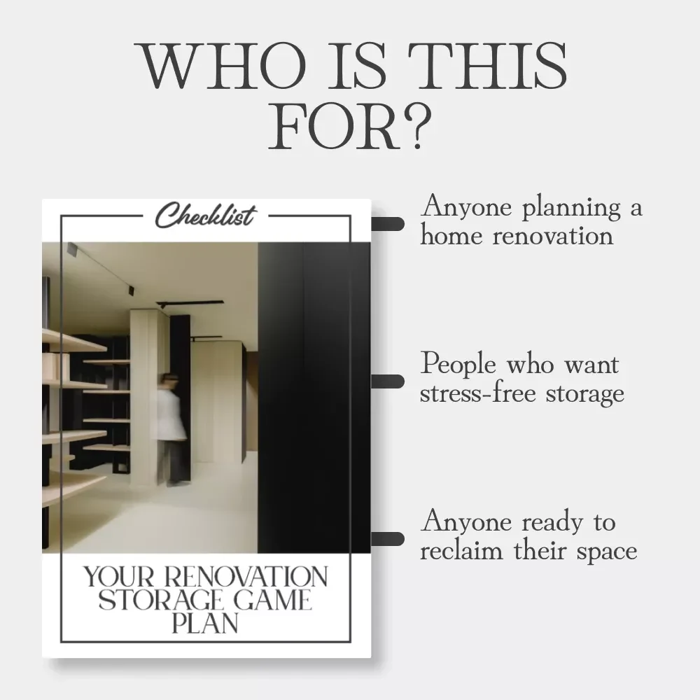 Your Renovation Storage Game Plan | Printable Home Storage Checklist | How to Plan Storage During Renovation | Digital Download Organization Guide