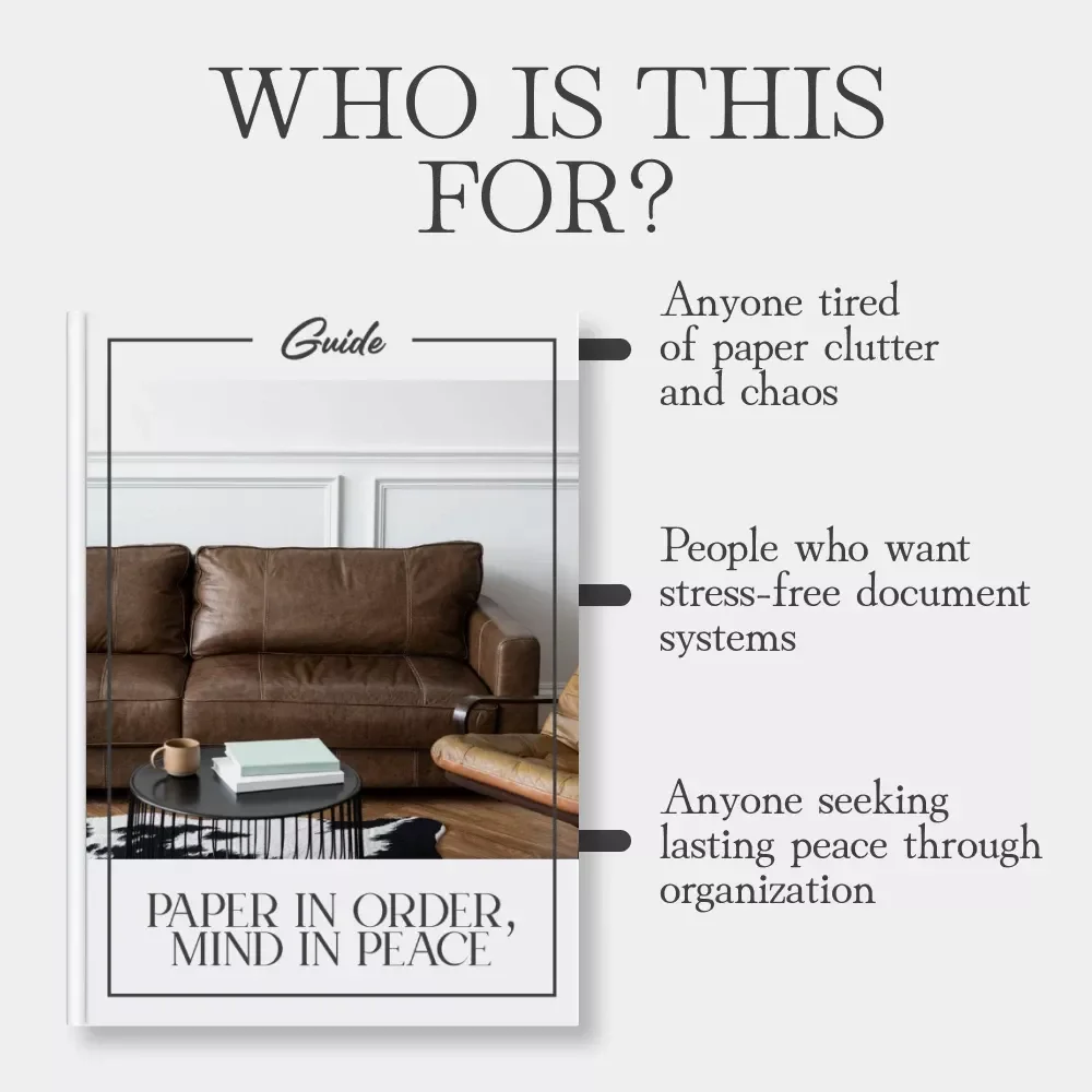 Paper in Order, Mind in Peace – Digital Guide on How to Label Files and Documents | Home Office Organization eBook, Printable Checklist for File Labeling
