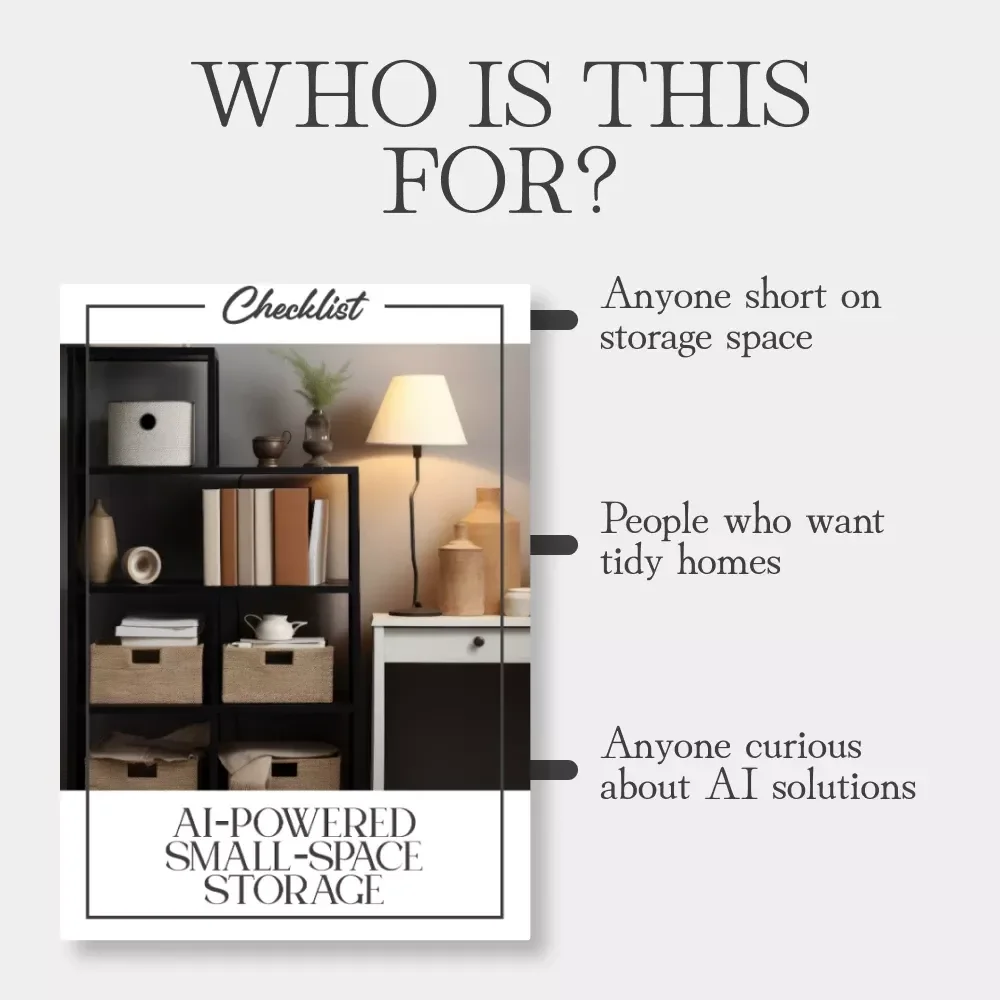 AI-Powered Small-Space Storage | Printable Checklist | Digital Download | Home Organization Guide Using AI | How to Use AI to Plan Small-Space Storage