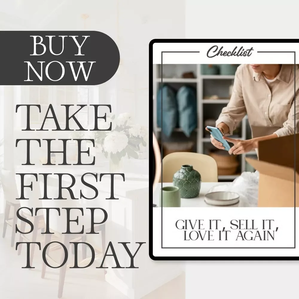 Give It, Sell It, Love It Again | Printable Decluttering Checklist | How to Donate or Sell Unwanted Items | Digital Download Organization Guide