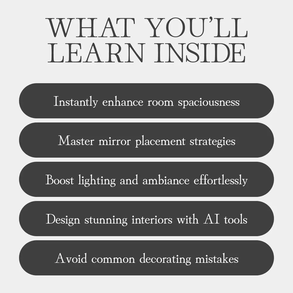 Mirror Magic | Guide on How to Use Mirrors for Depth | Interior Design Tips, AI Prompts & Mirror Placement Techniques for Small Spaces