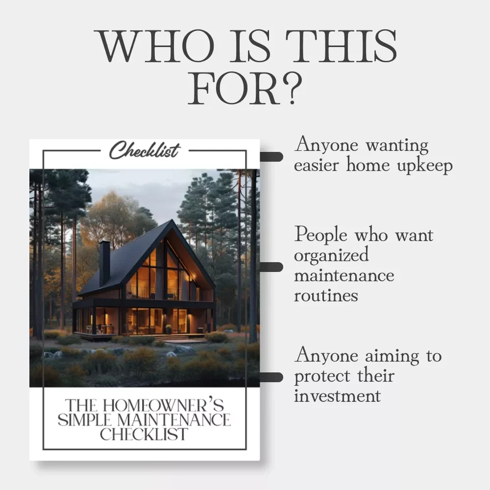 The Homeowner’s Simple Maintenance Checklist | Tips for Home Maintenance Made Simple | Digital Download Guide, eBook & Checklist for Stress-Free Home Care