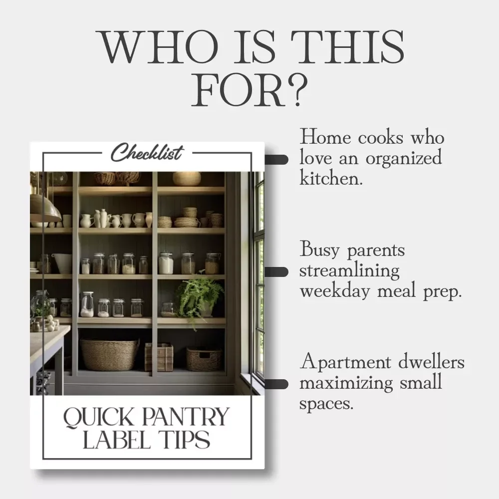 Quick Pantry Label Tips Checklist | Printable Kitchen Organization Guide | How to Label Pantry Containers Like a Pro | Instant Digital Download