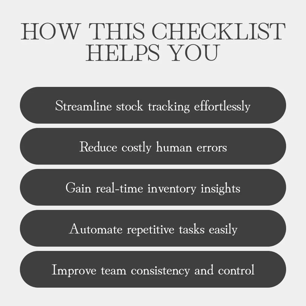 The Ultimate Digital Inventory Tracking Checklist | Printable & Editable Business Organizer for Efficient Stock Management | Tips for Digital Inventory Tracking Guide