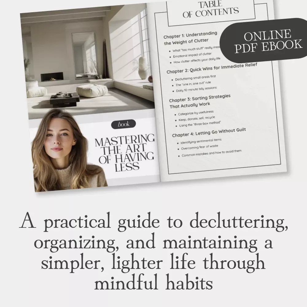Mastering the Art of Having Less | Minimalist Decluttering eBook | Digital Guide to Simplify Your Space & Mind | What to Do When You Have Too Much Stuff