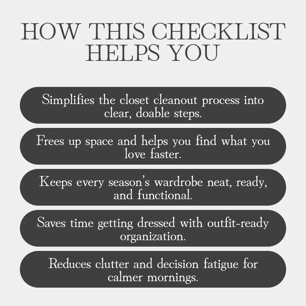 Closet by Season: Your Seasonal Organization Checklist | Digital Download | Best Way to Organize Your Closet by Season | Printable Home Organization Guide