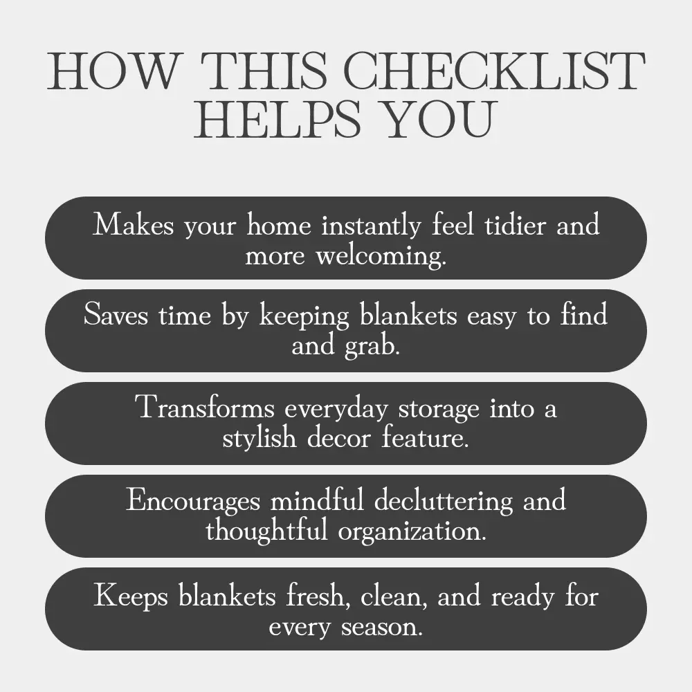 Clever Blanket Storage Checklist | Digital Download Guide for How to Store Blankets and Throws Neatly | Home Organization eBook for Cozy, Tidy Living Spaces
