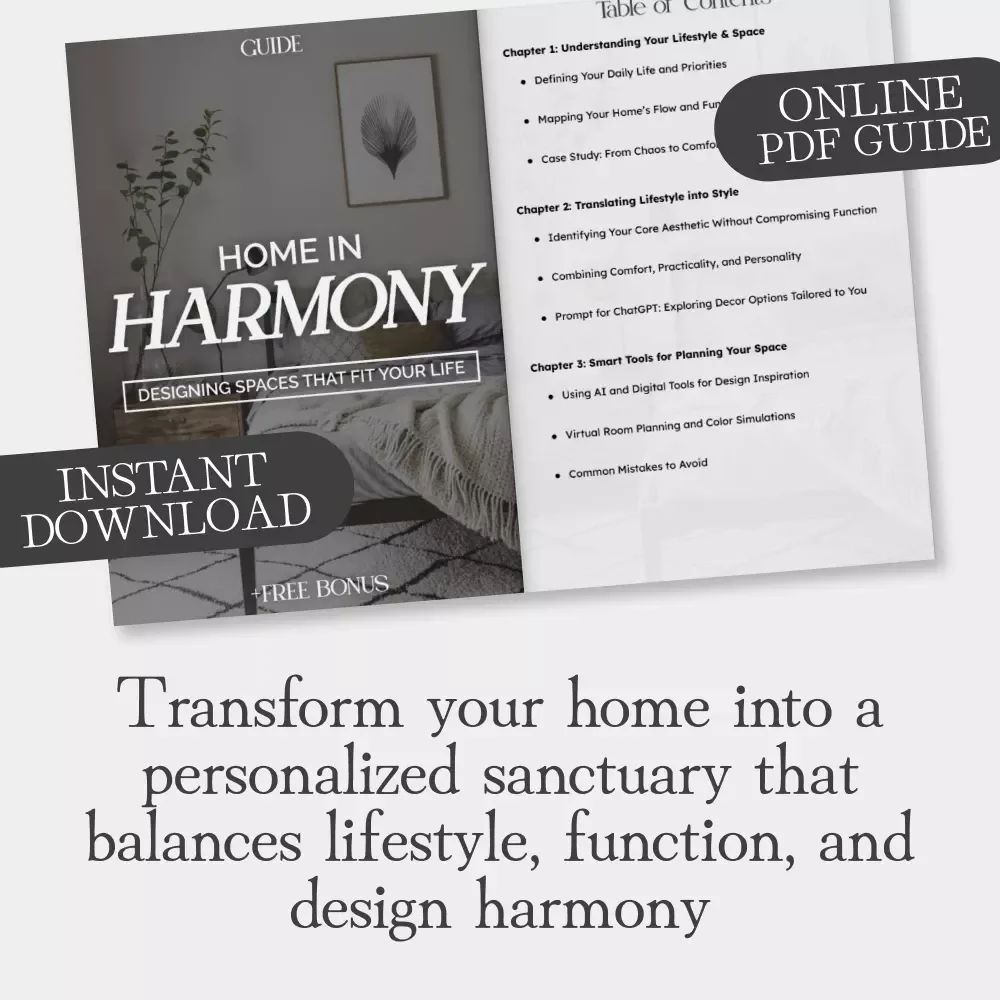 Home in Harmony: Designing Spaces That Fit Your Life | How to Plan Decor That Fits Your Lifestyle | Digital Home Design Guide, eBook, Interior Planning Printable