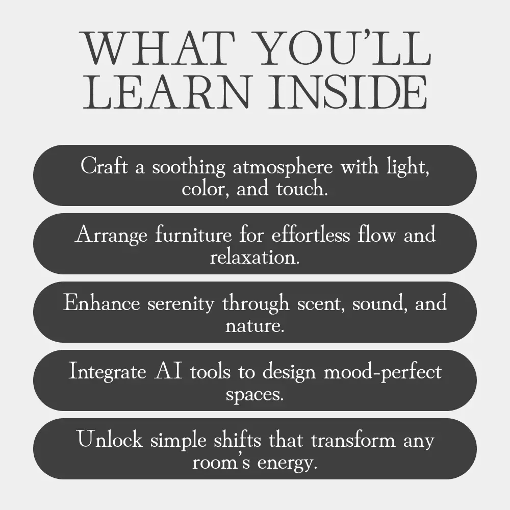 Serene Spaces | Digital Guide on How to Make Your Living Room More Relaxing | Cozy Atmosphere, Furniture Layout, Sensory Tricks & AI-Powered Design Ideas