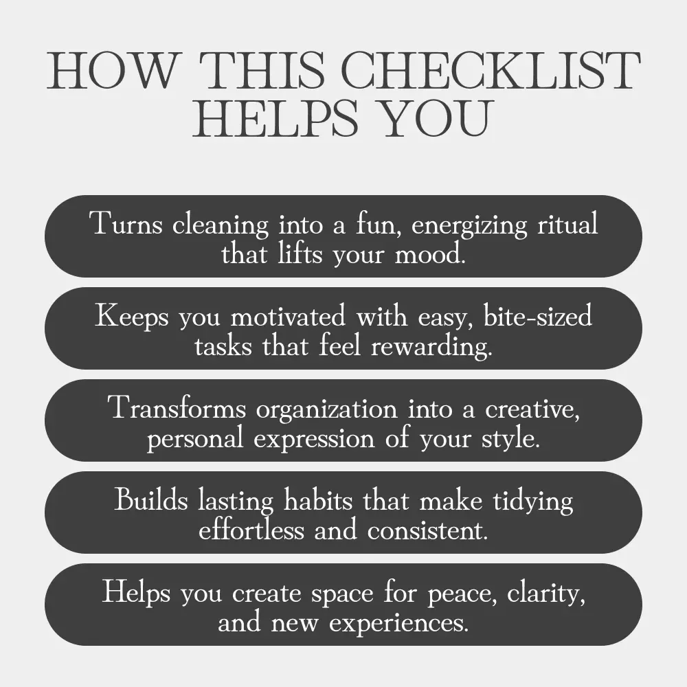 The Joyful Declutter Plan | Printable Checklist for a Fun, Easy, and Motivating Home Reset | Digital Download for Mindful Organization | How to Make Decluttering Fun and Energizing