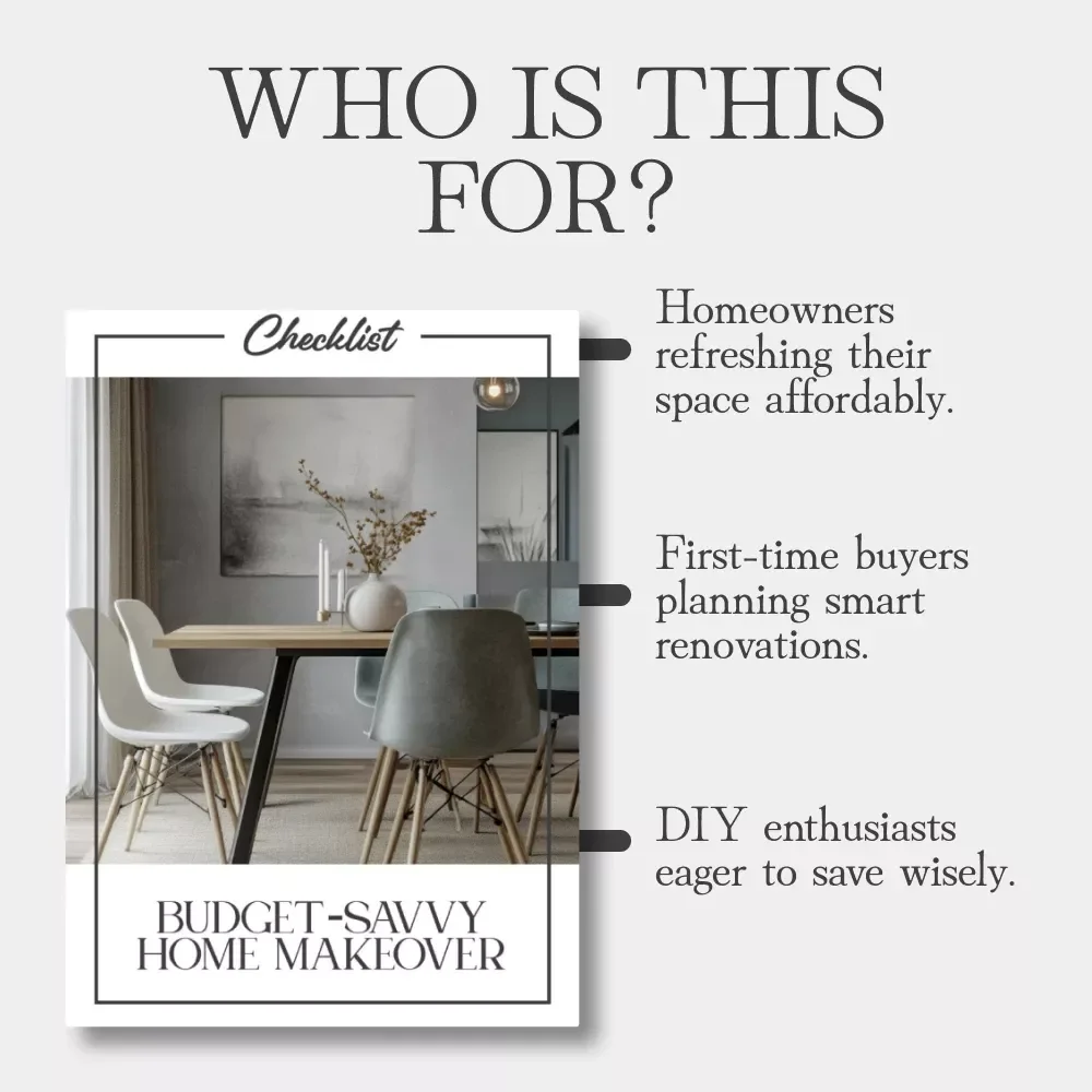 Budget-Savvy Home Makeover | Printable Home Improvement Budget Checklist | How to Plan a Home Improvement Budget Step-by-Step Guide for DIY & Renovation Lovers