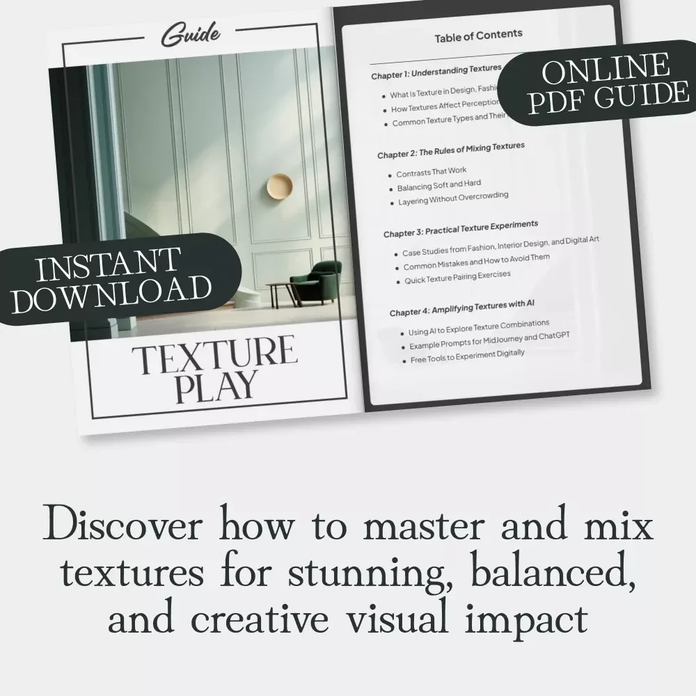 Texture Play | Digital Guide to the Best Way to Mix Textures in Design, Fashion & Art | eBook for Creatives, Designers, and AI Artists