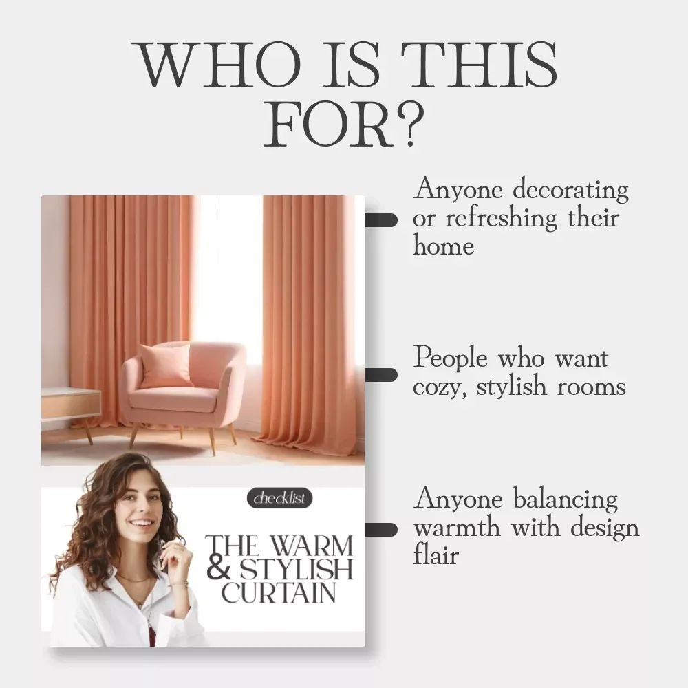 The Warm & Stylish Curtain Checklist | Digital Download for Home Décor Lovers | Tips for Choosing Curtains for Warmth and Style