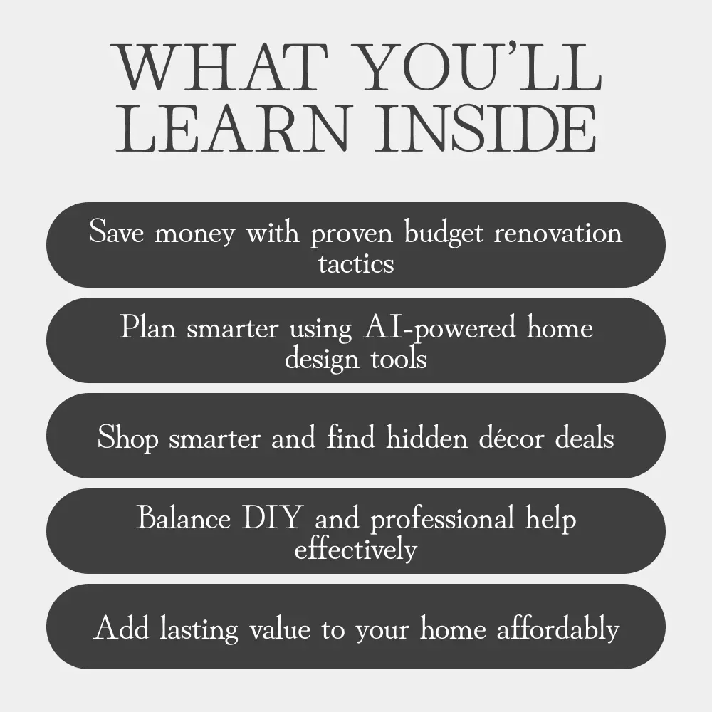 Dream Home on a Dime | Budget Renovation eBook | Affordable Home Makeover Guide | DIY Renovation Tips