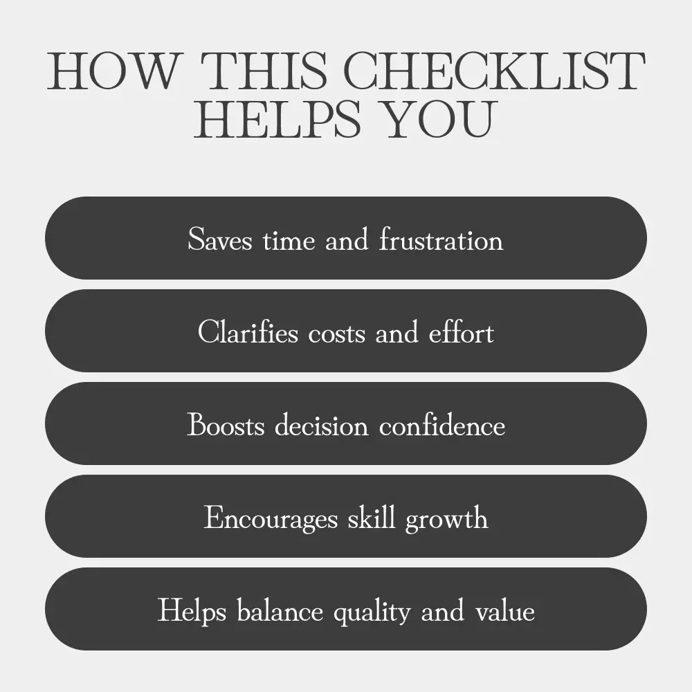 Should I DIY or Buy – Printable Checklist for Smart Decision-Making | How to Choose When to DIY or Buy | Digital Download Guide for Makers, Homeowners & Creators