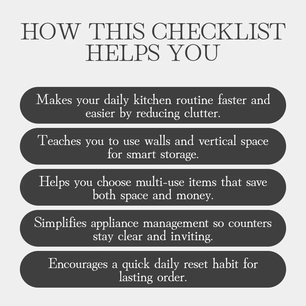 Counter Magic: Make the Most of Limited Space | Printable Home Organization Checklist for Small Kitchens & Apartments | Digital Download for What to Do with Limited Counter Space