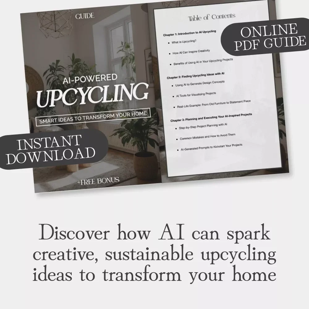 AI-Powered Upcycling: Smart Ideas to Transform Your Home | Digital Guide on How to Use AI for Upcycling Ideas | Creative eBook for Home Design, DIY & Sustainable Living